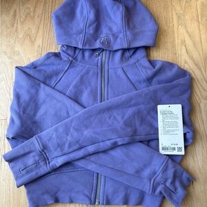 lululemon scuba full zip cropped hoodie dark lavender